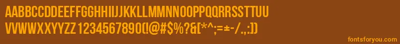 フォントBebasNeueCyrillic – オレンジ色の文字が茶色の背景にあります。