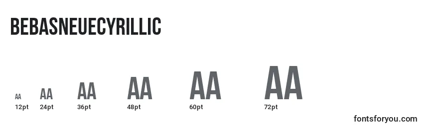 Размеры шрифта BebasNeueCyrillic