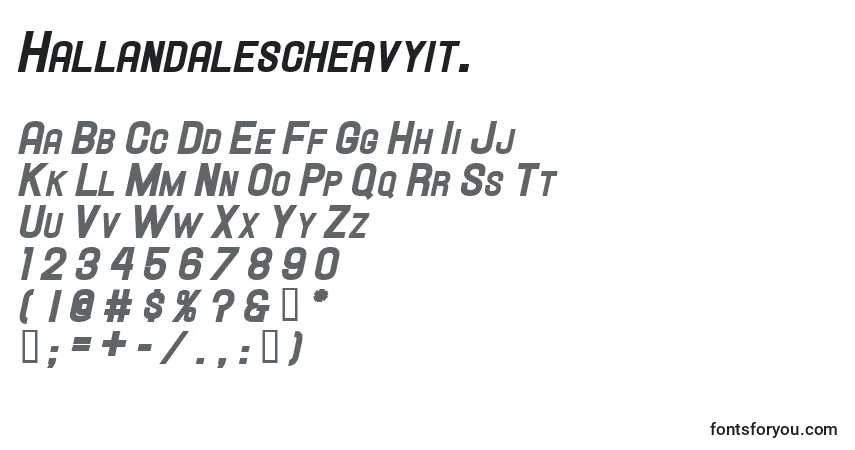 Fuente Hallandalescheavyit. - alfabeto, números, caracteres especiales