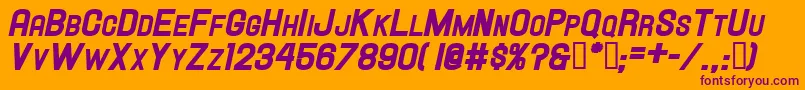 Hallandalescheavyit. Font – Purple Fonts on Orange Background