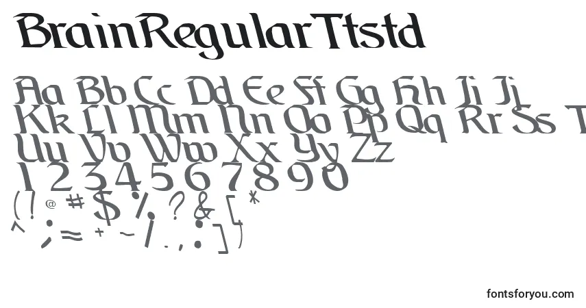BrainRegularTtstd Font – alphabet, numbers, special characters
