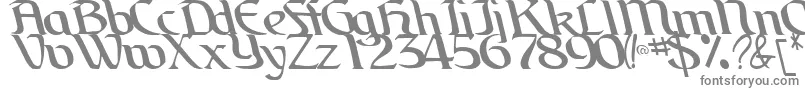 フォントBrainRegularTtstd – 白い背景に灰色の文字