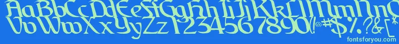 BrainRegularTtstd Font – Green Fonts on Blue Background