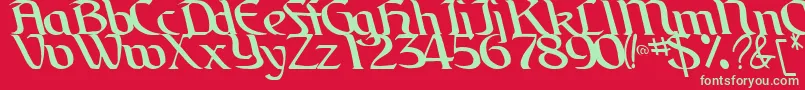 BrainRegularTtstd Font – Green Fonts on Red Background