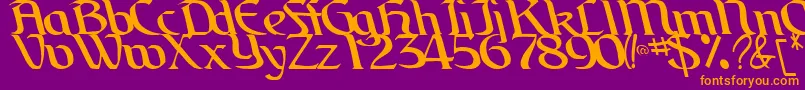 BrainRegularTtstd Font – Orange Fonts on Purple Background