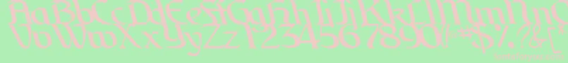 Fonte BrainRegularTtstd – fontes rosa em um fundo verde