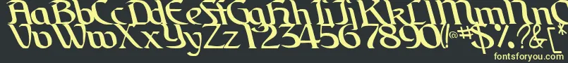 BrainRegularTtstd Font – Yellow Fonts on Black Background
