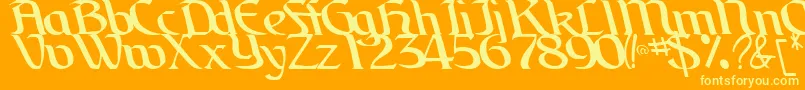 BrainRegularTtstd Font – Yellow Fonts on Orange Background