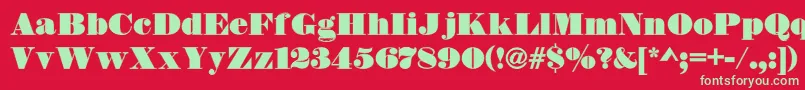 DsThorowgoodContour-Schriftart – Grüne Schriften auf rotem Hintergrund