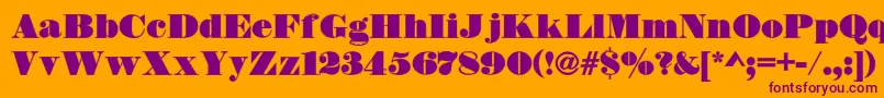 DsThorowgoodContour-Schriftart – Violette Schriften auf orangefarbenem Hintergrund