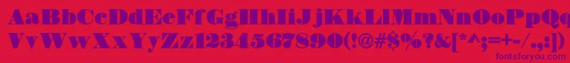 DsThorowgoodContour Font – Purple Fonts on Red Background