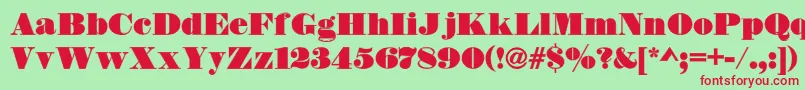 DsThorowgoodContour Font – Red Fonts on Green Background