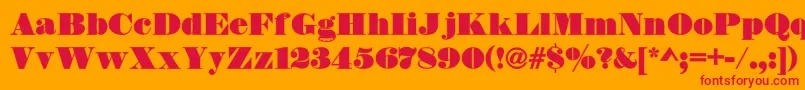 DsThorowgoodContour Font – Red Fonts on Orange Background