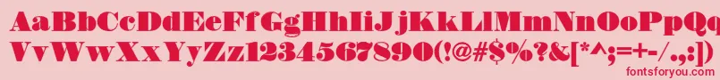 DsThorowgoodContour Font – Red Fonts on Pink Background