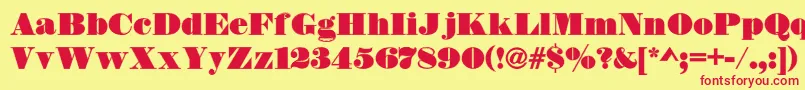 DsThorowgoodContour Font – Red Fonts on Yellow Background