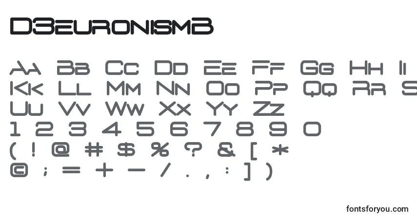 D3euronismB font – alphabet, numbers, special characters