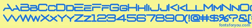 D3euronismB Font – Blue Fonts on Yellow Background