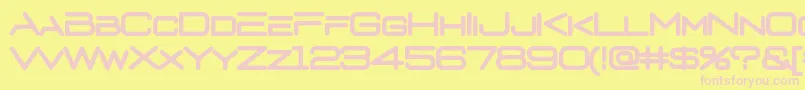 D3euronismB Font – Pink Fonts on Yellow Background