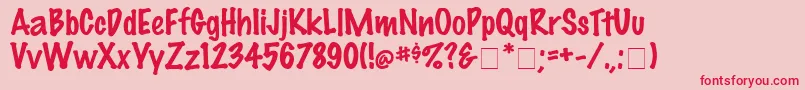 ScrawlinSsi Font – Red Fonts on Pink Background