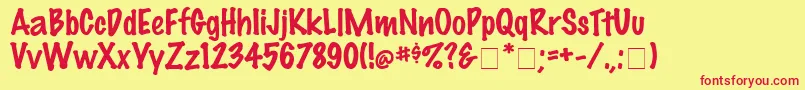 ScrawlinSsi Font – Red Fonts on Yellow Background