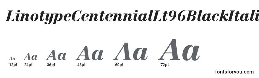 sizes of linotypecentenniallt96blackitalic font, linotypecentenniallt96blackitalic sizes