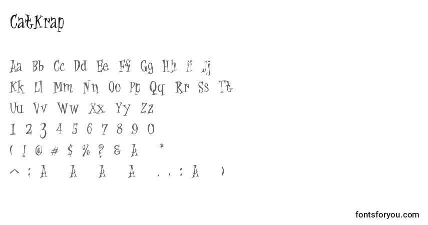 characters of catkrap font, letter of catkrap font, alphabet of  catkrap font