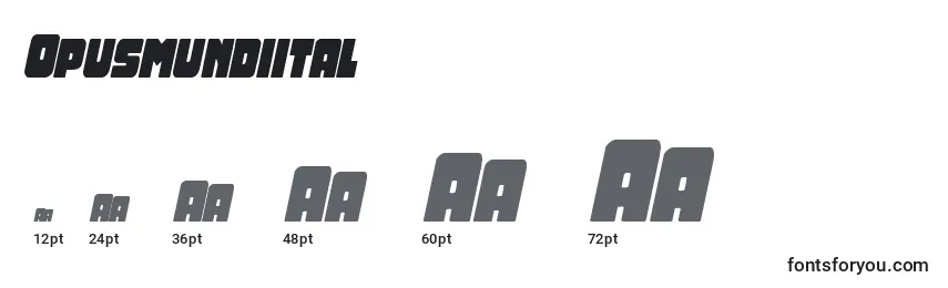 sizes of opusmundiital font, opusmundiital sizes