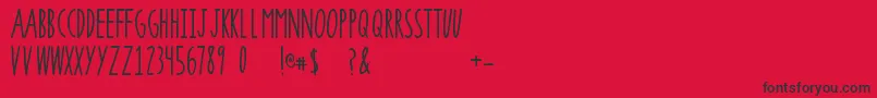 SuperrawRegular Font – Black Fonts on Red Background