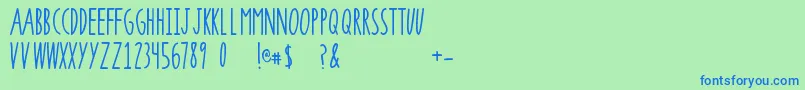 SuperrawRegular Font – Blue Fonts on Green Background