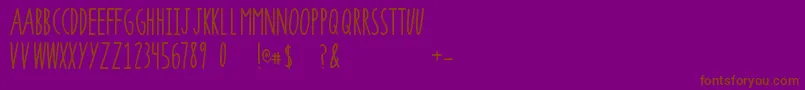 フォントSuperrawRegular – 紫色の背景に茶色のフォント