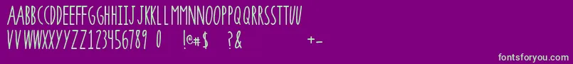 フォントSuperrawRegular – 紫の背景に緑のフォント