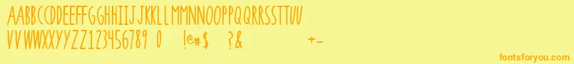 Шрифт SuperrawRegular – оранжевые шрифты на жёлтом фоне