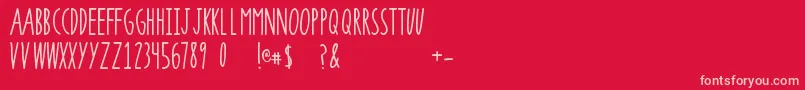 SuperrawRegular-fontti – vaaleanpunaiset fontit punaisella taustalla