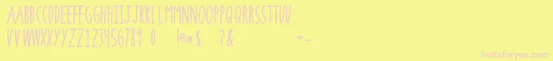 SuperrawRegular Font – Pink Fonts on Yellow Background