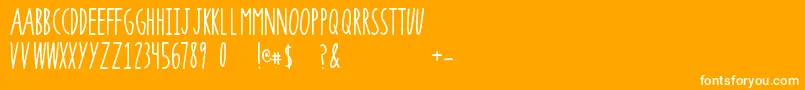 SuperrawRegular-Schriftart – Weiße Schriften auf orangefarbenem Hintergrund