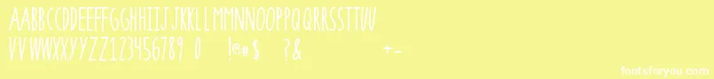フォントSuperrawRegular – 黄色い背景に白い文字