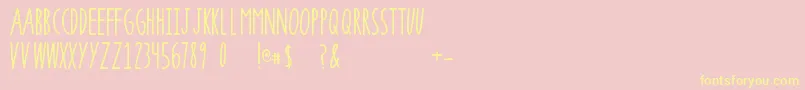 SuperrawRegular Font – Yellow Fonts on Pink Background