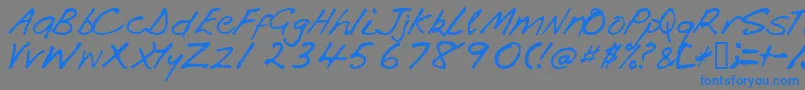 Handi Font – Blue Fonts on Gray Background