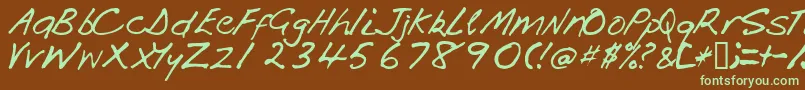 Handi Font – Green Fonts on Brown Background