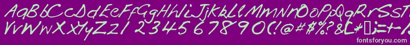 Handi Font – Green Fonts on Purple Background