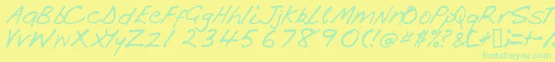 Handi Font – Green Fonts on Yellow Background