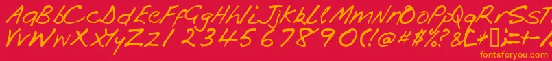 Handi Font – Orange Fonts on Red Background