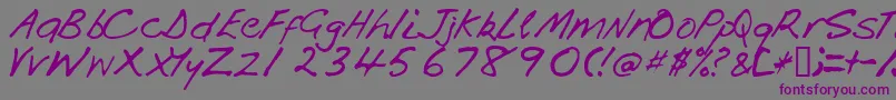 Handi Font – Purple Fonts on Gray Background