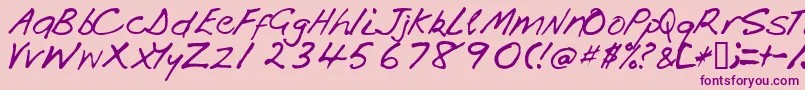 Handi Font – Purple Fonts on Pink Background