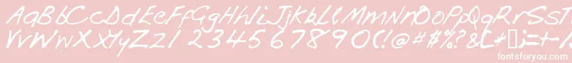 Handi Font – White Fonts on Pink Background