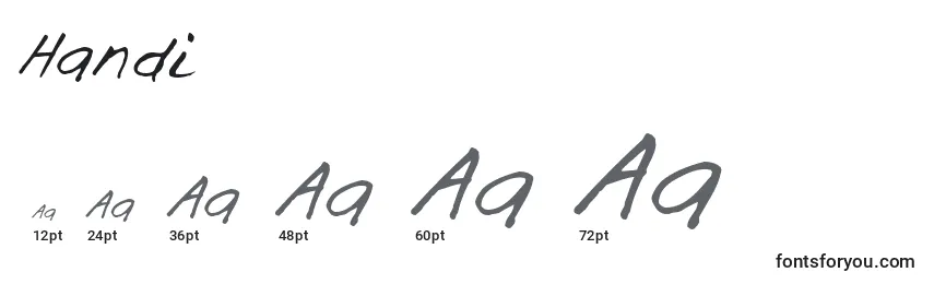 Размеры шрифта Handi