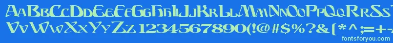 BillionsfontRegularTtext Font – Green Fonts on Blue Background