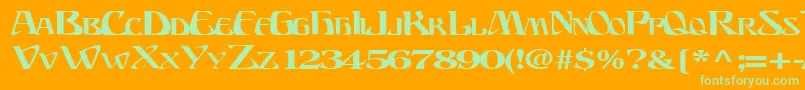 BillionsfontRegularTtext-Schriftart – Grüne Schriften auf orangefarbenem Hintergrund