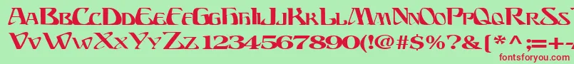 BillionsfontRegularTtext Font – Red Fonts on Green Background