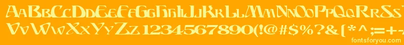 BillionsfontRegularTtext-Schriftart – Gelbe Schriften auf orangefarbenem Hintergrund